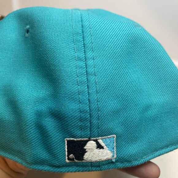Vtg Florida Marlins New Era Fitted Hat Sz 6 5/8 Teal 59FIFTY MLB Wool USA - Picture 5 of 10